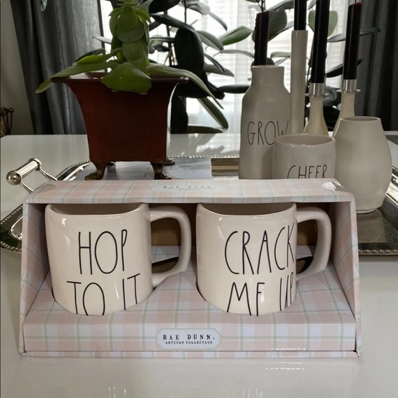 Rae Dunn Other - Rae Dunn Hop To It & Crack Me Up Mugs